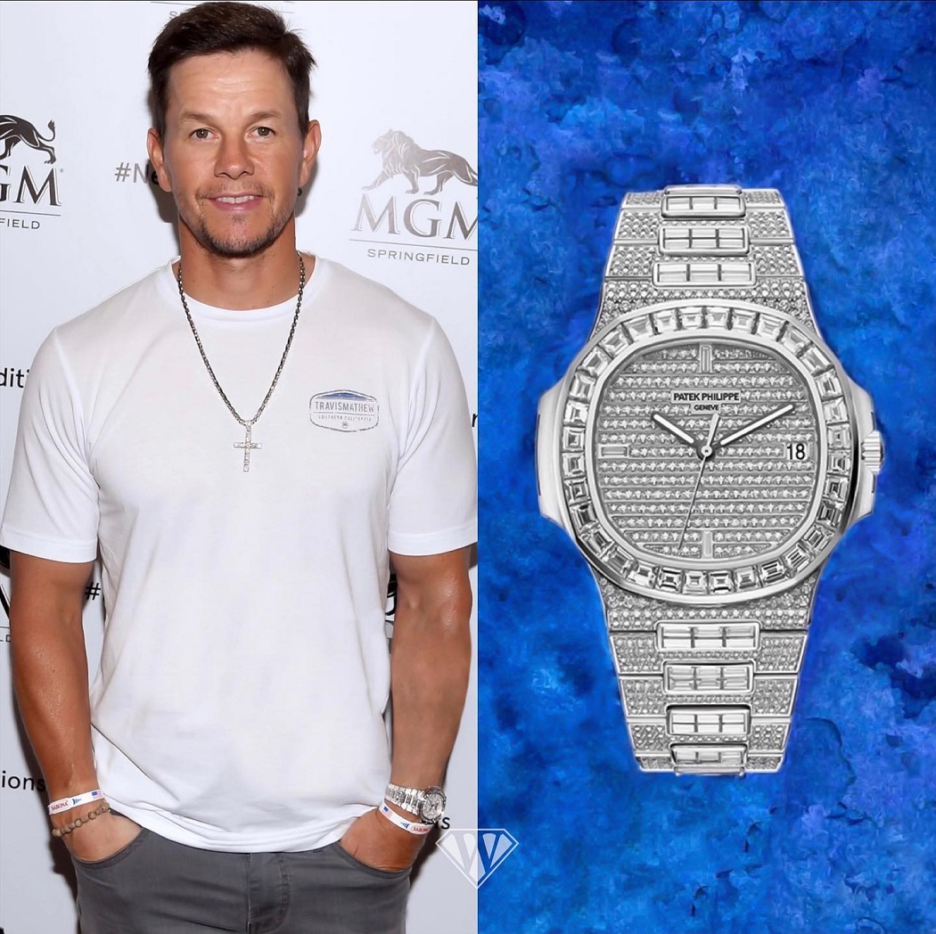 Diễn viên Mark Wahlberg đeo Nautilus đính kim cương