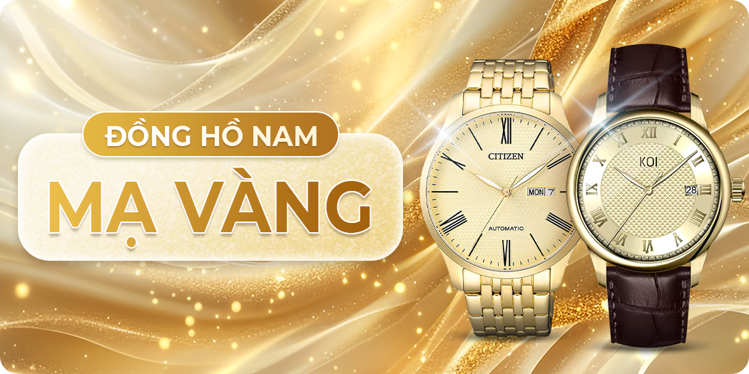 đồng hồ nam mạ vàng chính hãng