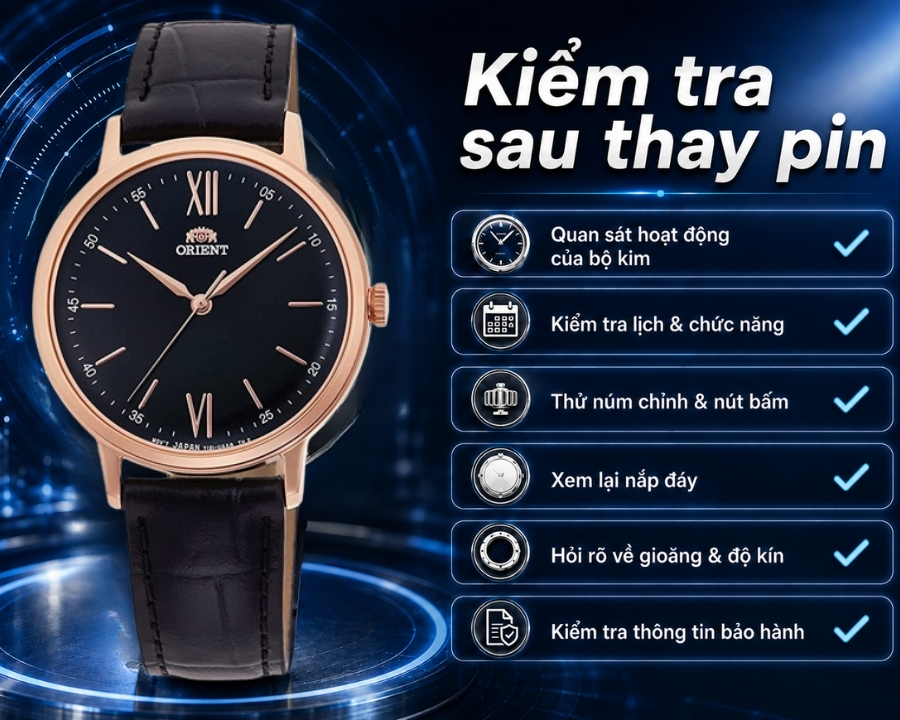 kiểm tra sau thay pin