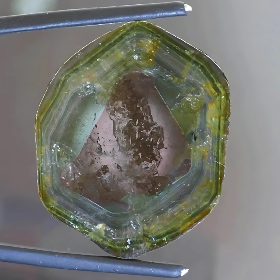 Mặt cắt của viên Tourmaline Liddicoatite