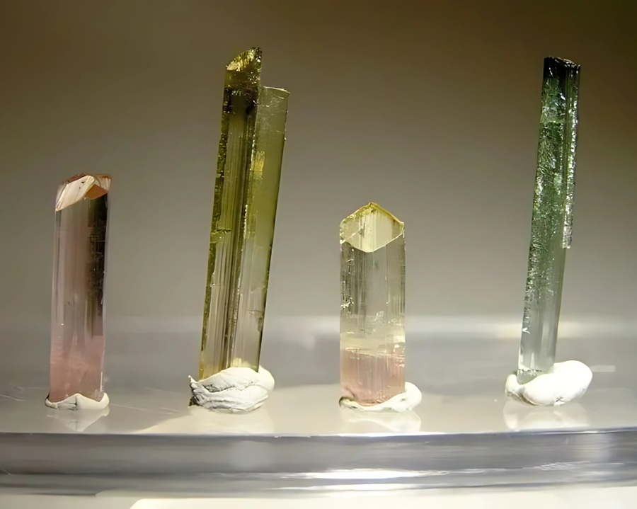 4 tinh thể Tourmaline Elbaite đa sắc
