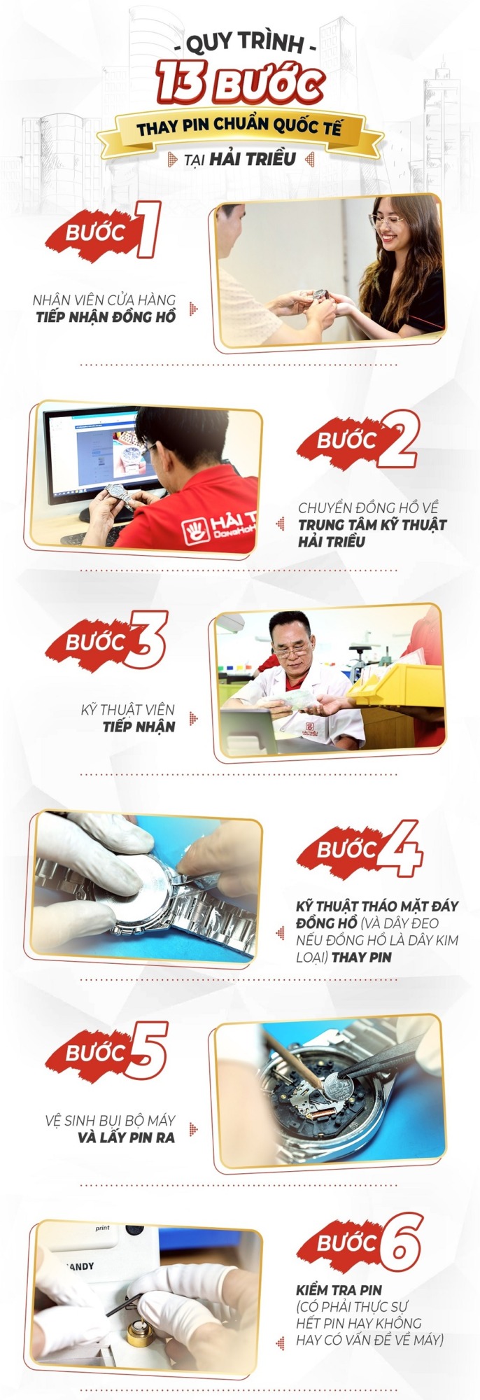 Quy trình thay pin 13 bước chuẩn quốc tế tại Hải Triều - ảnh 1