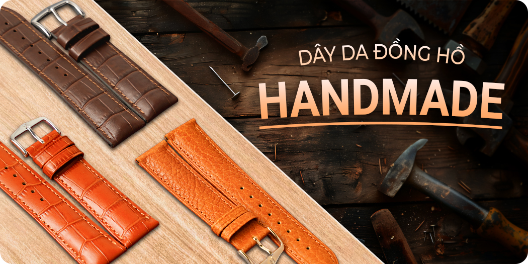 dây da đồng hồ handmade chính hãng