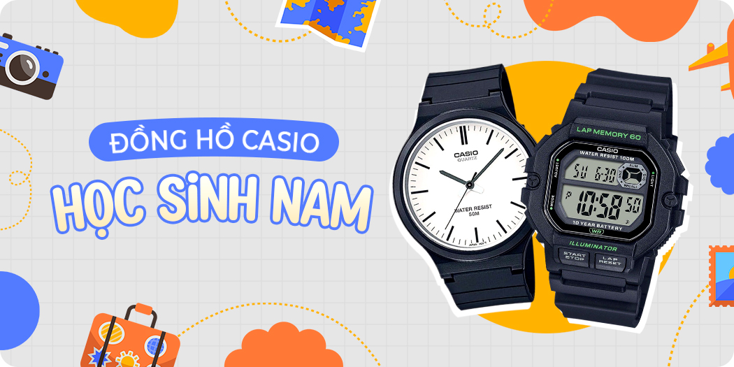 Đồng hồ Casio cho học sinh nam phong cách, dễ đeo, đa năng