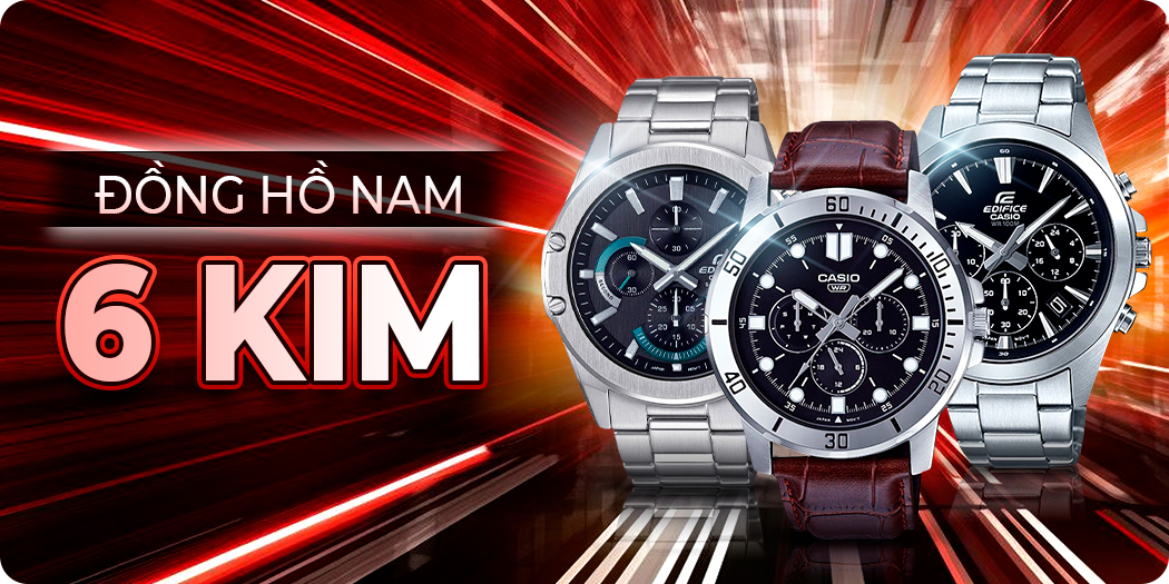 Đồng hồ Casio nam 6 kim chính hãng thể thao