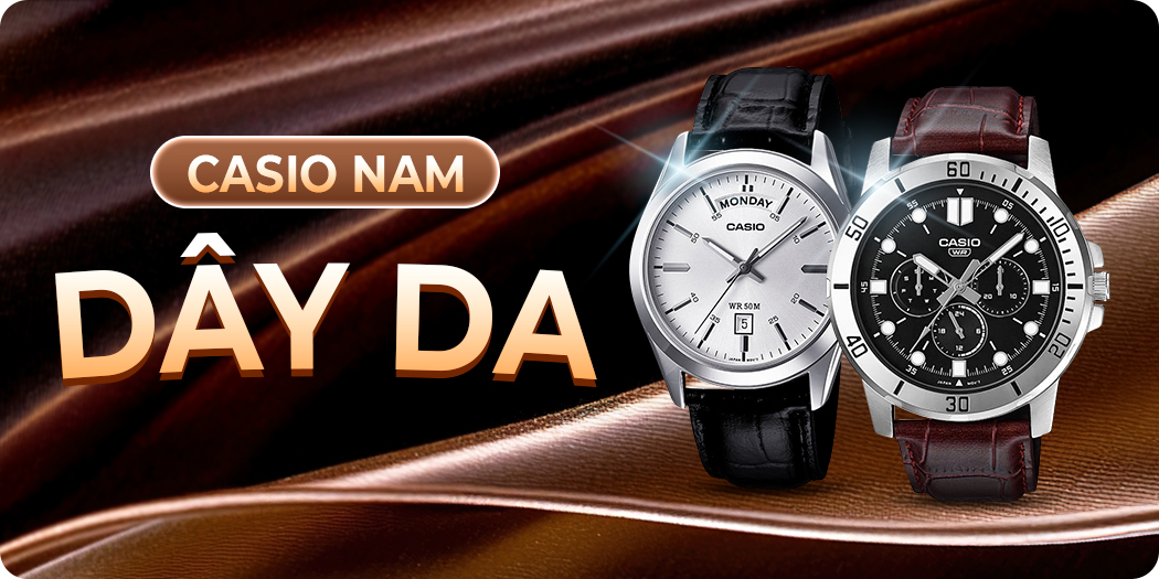 Đồng hồ Casio nam dây da lịch lãm, thời trang, chính hãng