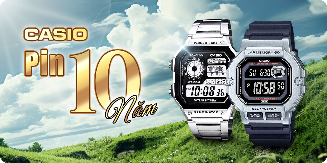 Đồng hồ Casio pin 10 năm - Độ bền cao, chất lượng, đáng sở hữu