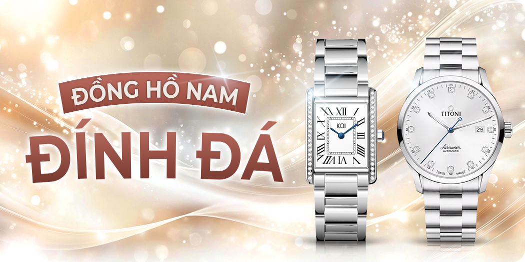 đồng hồ nam đính đá chính hãng, cao cấp 
