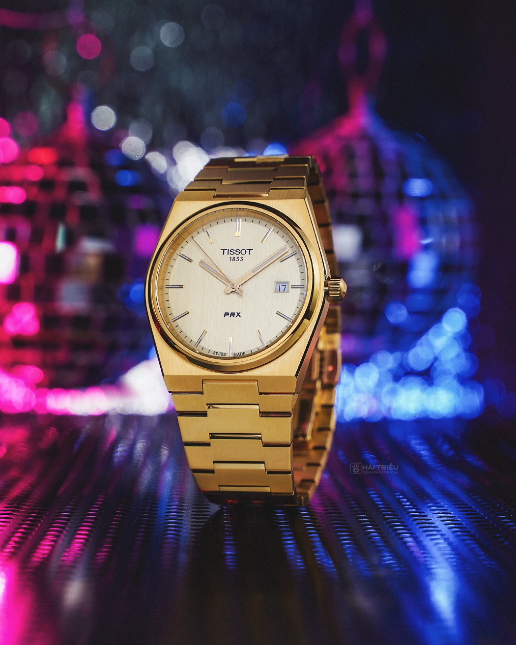 đồng hồ thời trang nam màu vàng Tissot PRX T137.410.33.021.00
