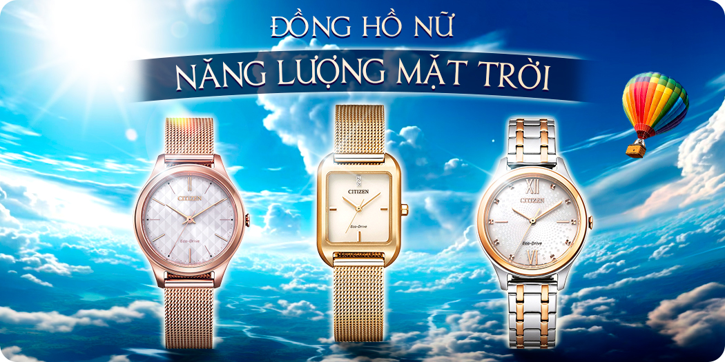 đồng hồ nữ năng lượng mặt trời chính hãng 