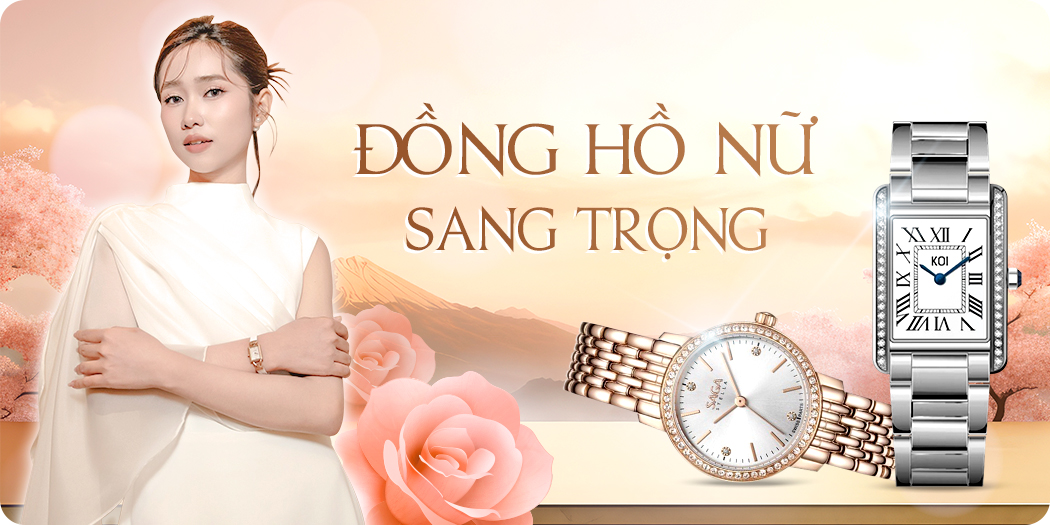 đồng hồ nữ mặt tròn sang trọng