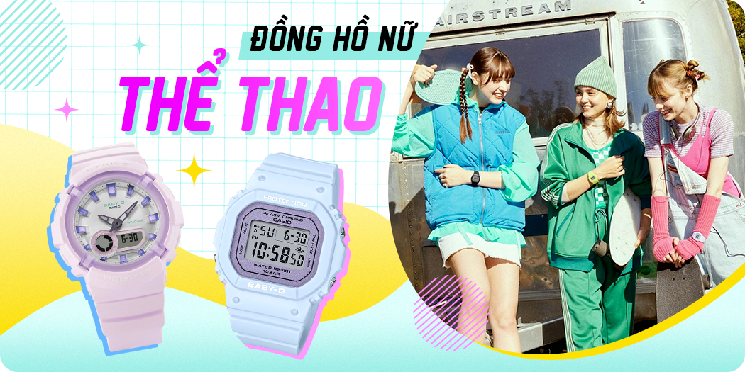 đồng hồ nữ thể thao năng động, chống nước