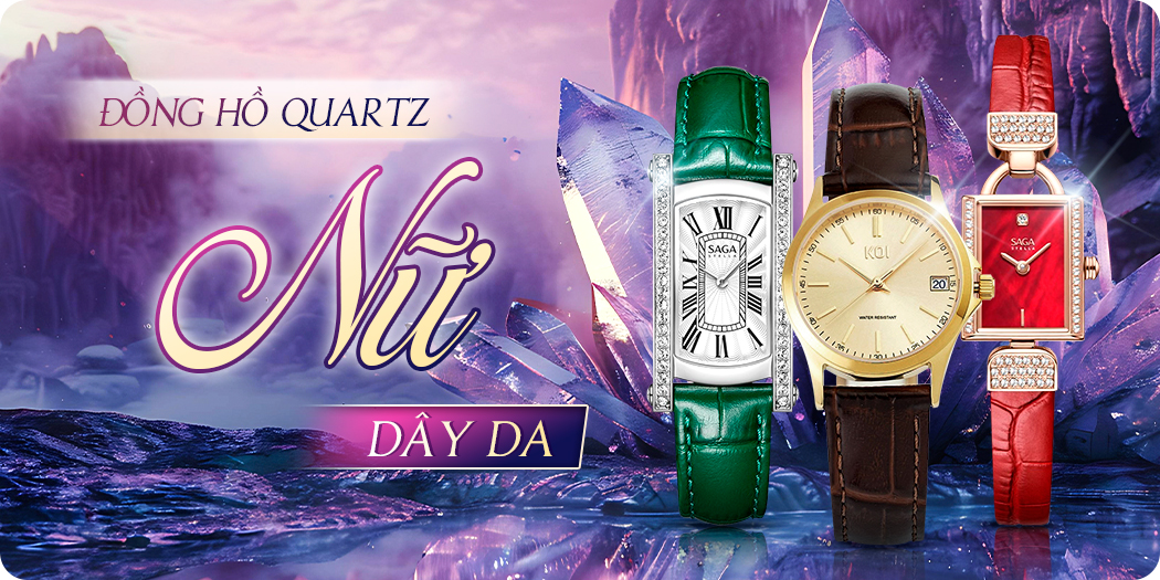 đồng hồ quartz nữ dây da chính hãng