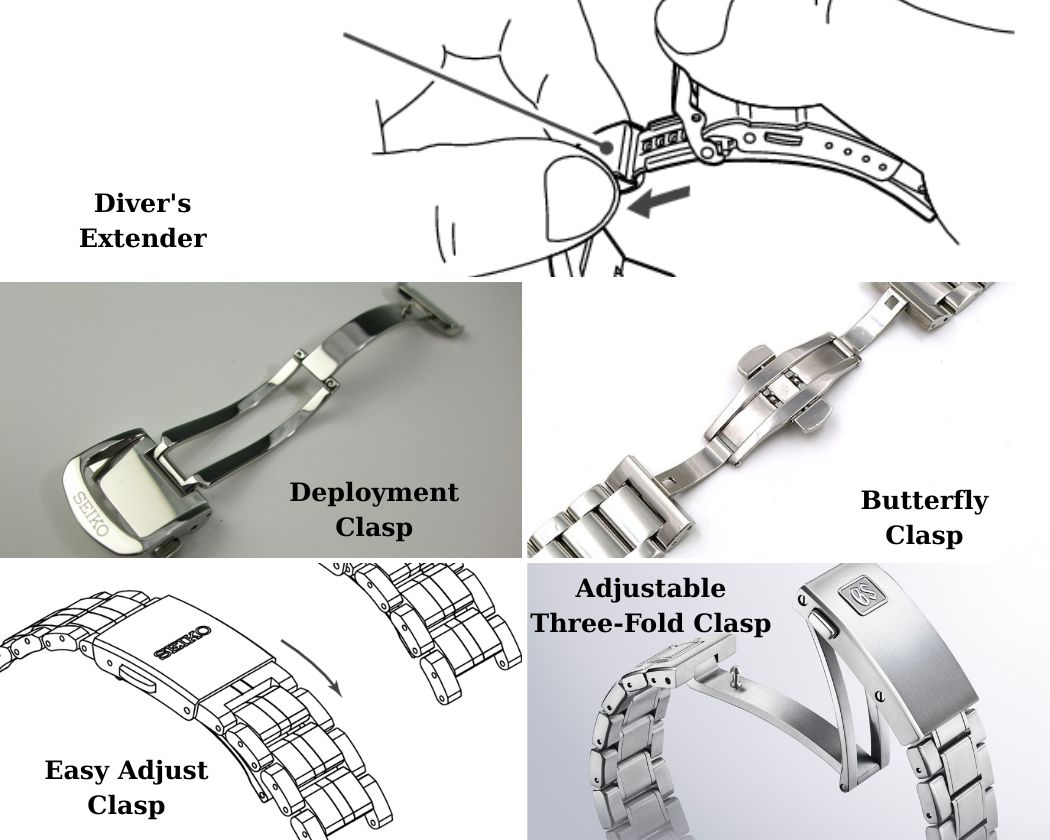 Các loại khoá sử dụng trên đồng hồ Seiko nam dây kim loại