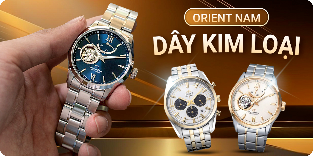 Đồng hồ Orient nam dây kim loại chính hãng, góp 0%, 1 đổi 1