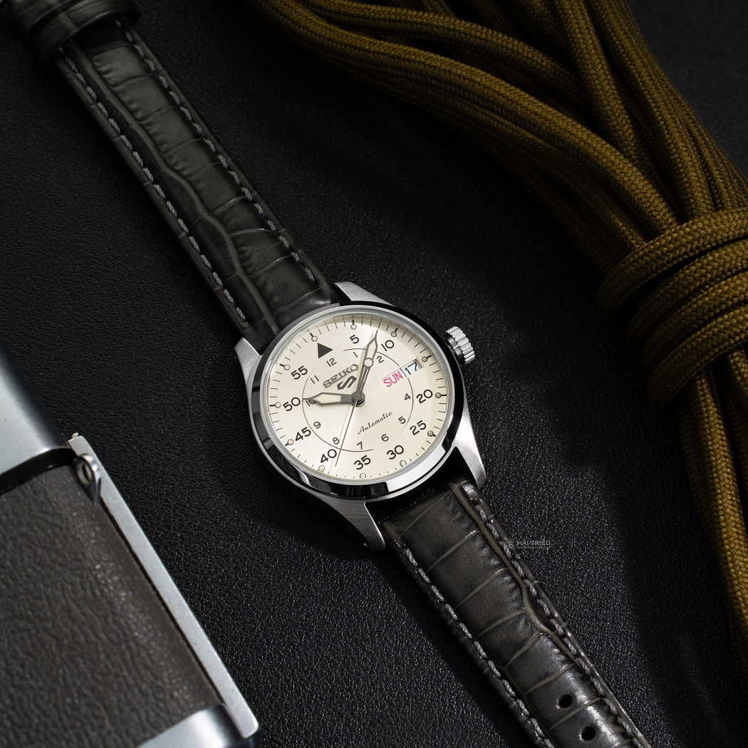 Seiko 5 quân đội size 37mm SRPJ87K1 dây da