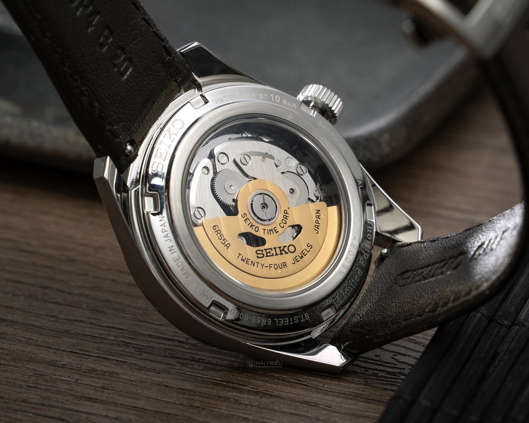 Cận cảnh bộ máy cao cấp 6R55 có ở đồng hồ Seiko Presage dây da