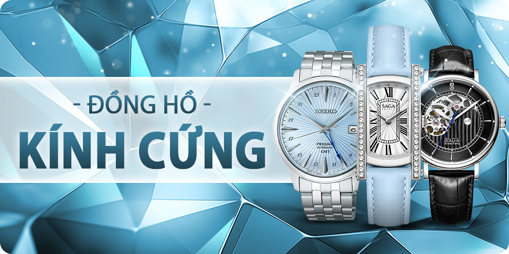 Đồng hồ kính cứng nam, nữ đẹp, chính hãng