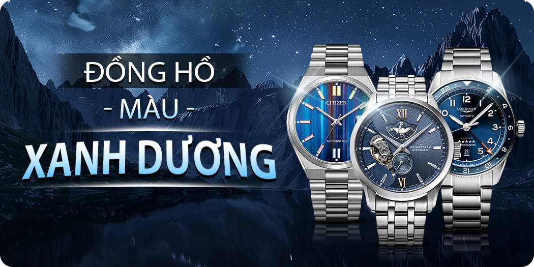 Đồng hồ mặt số màu xanh dương chính hãng