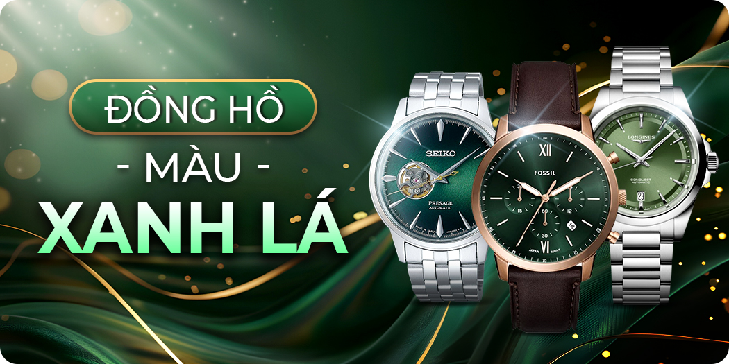 Đồng hồ màu xanh lá đẹp, chính hãng