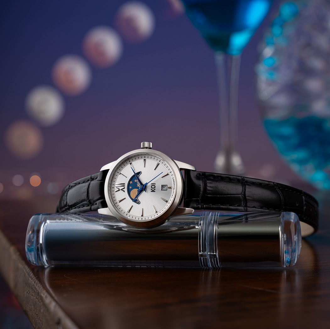 đồng hồ nữ mặt tròn thời thượng KOI Moonphase K006.103.65.2.05.03.07