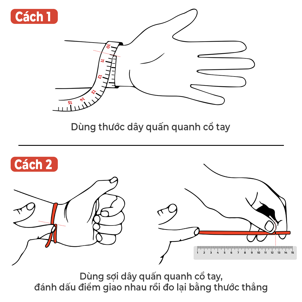 Hướng dẫn đo chu vi cổ tay