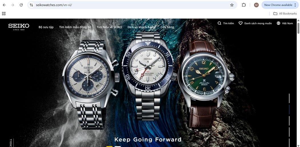 Trang web chính hãng Seiko