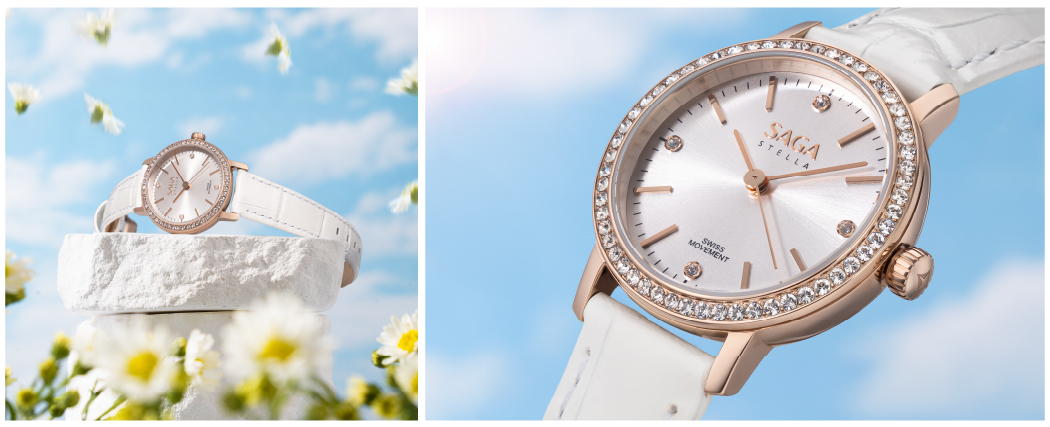 Saga Stella Chance 53578-LGSVWH-2 - Đồng hồ nữ dây đeo da màu trắng