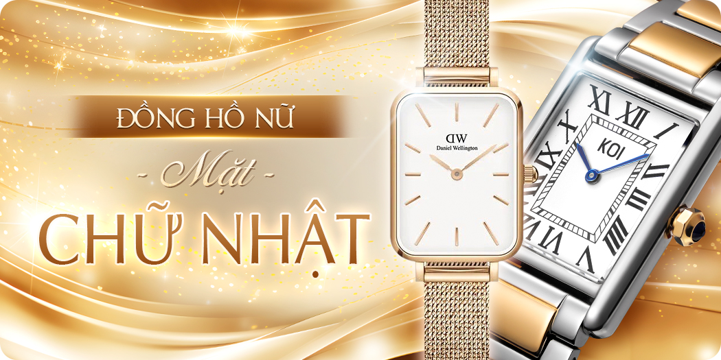 Đồng hồ nữ mặt chữ nhật chính hãng