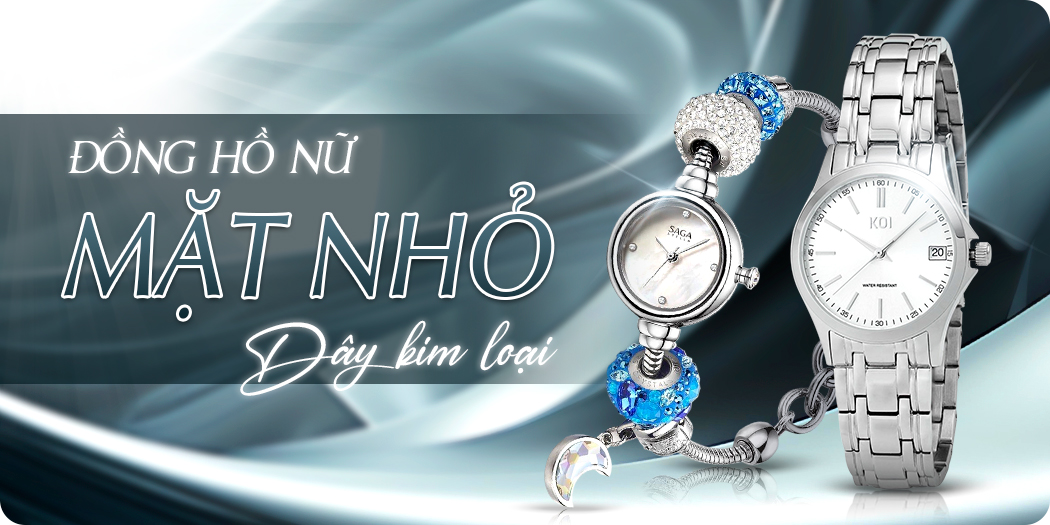 Đồng hồ nữ mặt nhỏ dây kim loại đẹp, chính hãng
