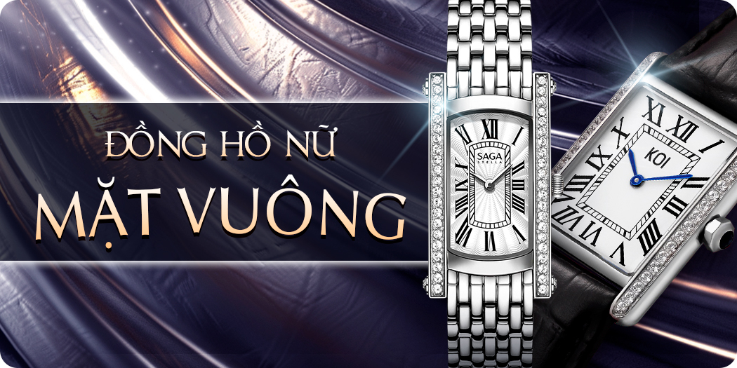 Đồng hồ nữ mặt vuông hàng hiệu, cao cấp, chính hãng