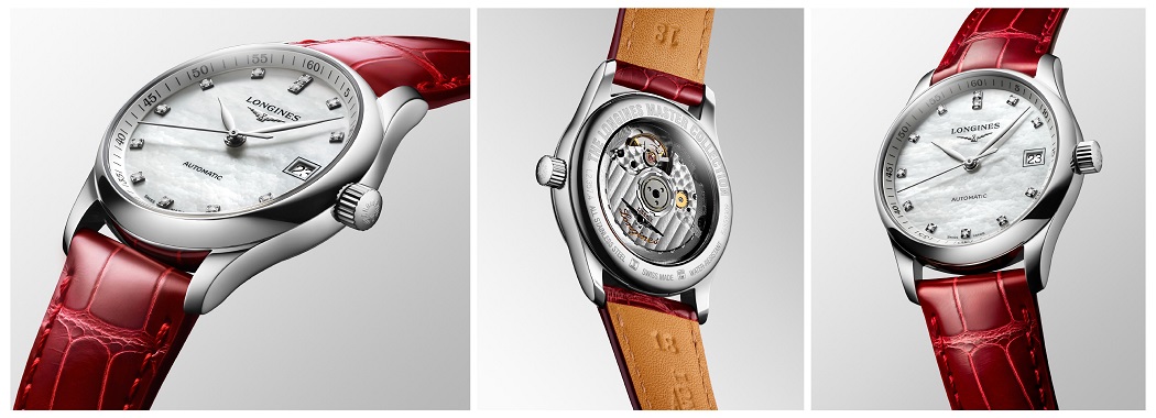 đồng hồ nữ dây da màu đỏ cao cấp - Longines Master L2.357.4.87.2