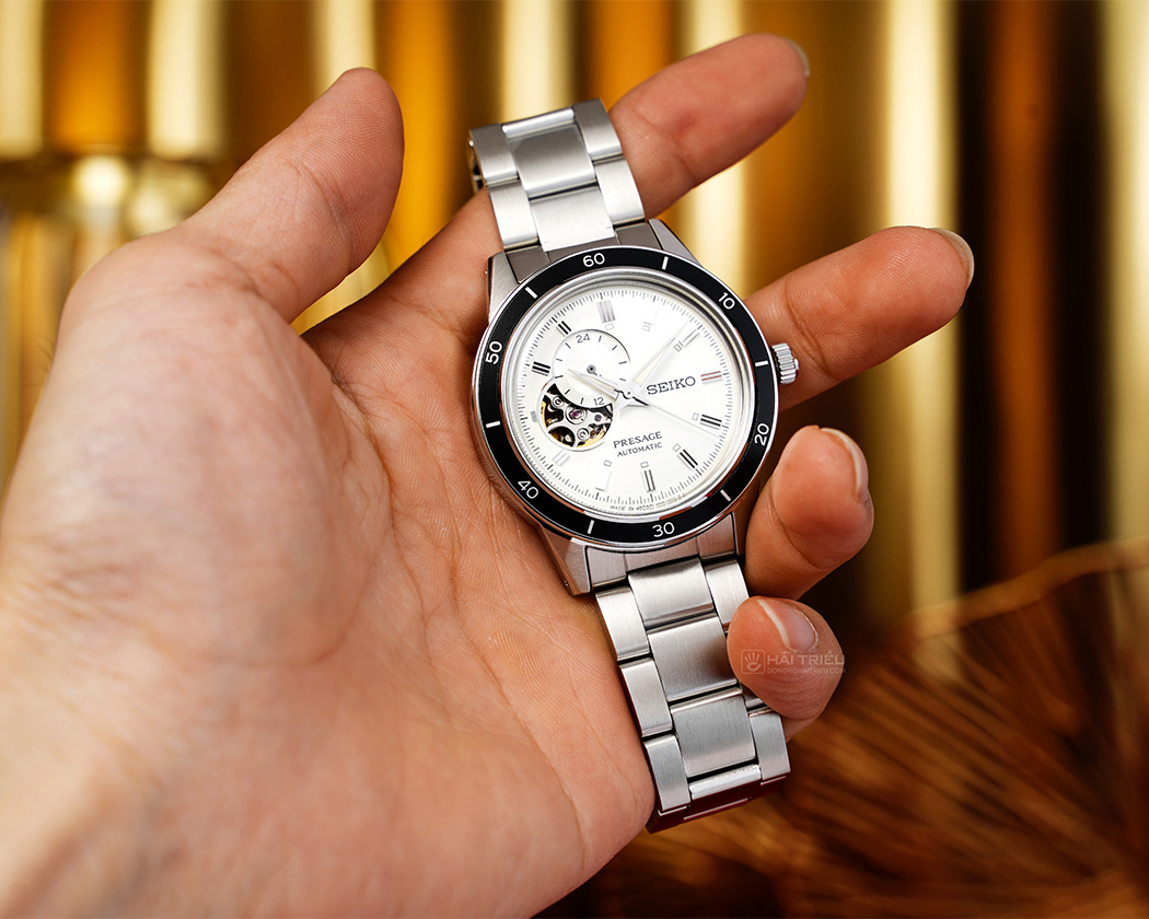 Seiko Presage Style 60s SSA423J1 cổ điển, sang trọng với mặt số lộ cơ