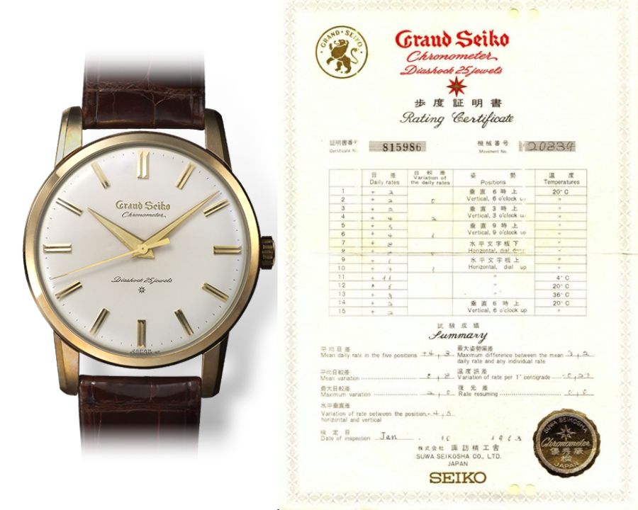Chiếc Grand Seiko đầu tiên ra đời vào 1960