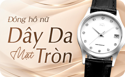 Đồng hồ nữ dây da mặt tròn