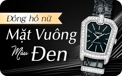 Đồng hồ nữ mặt vuông màu đen