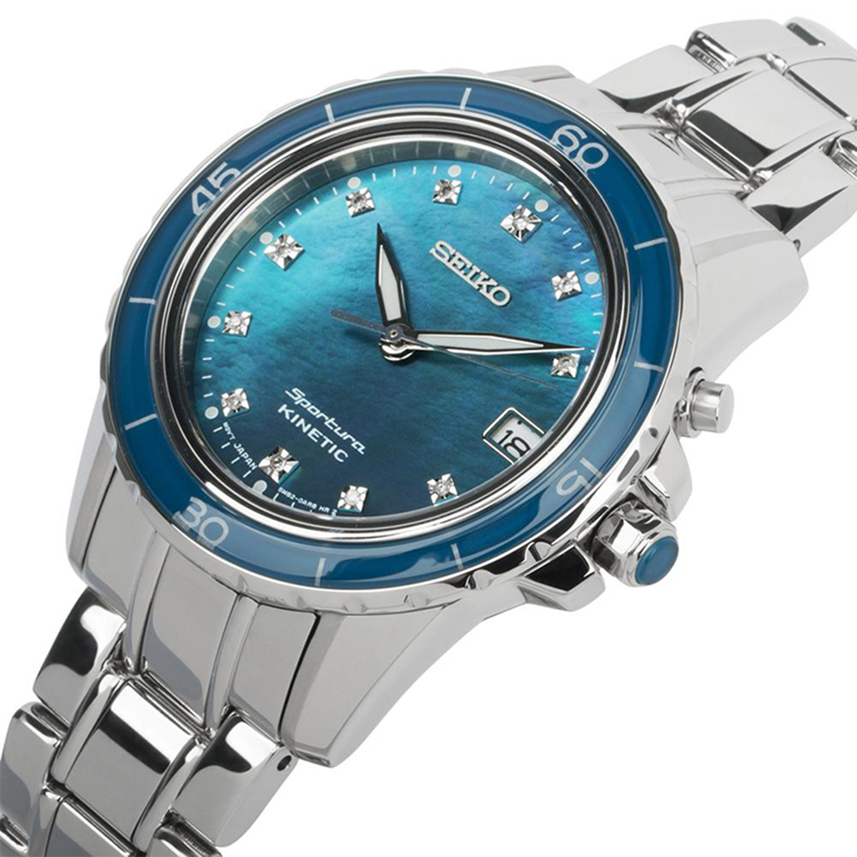 Đồng hồ Seiko Sportura SKA873P10 khảm xà cừ thiên nhiên, màu xanh sâu thẳm như đại dương