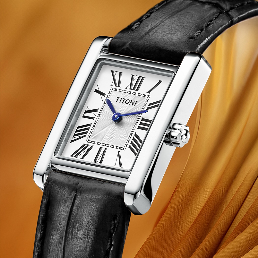 Đồng hồ nữ dây da mặt vuông Titoni Mademoiselle TQ42924 S-STB-730