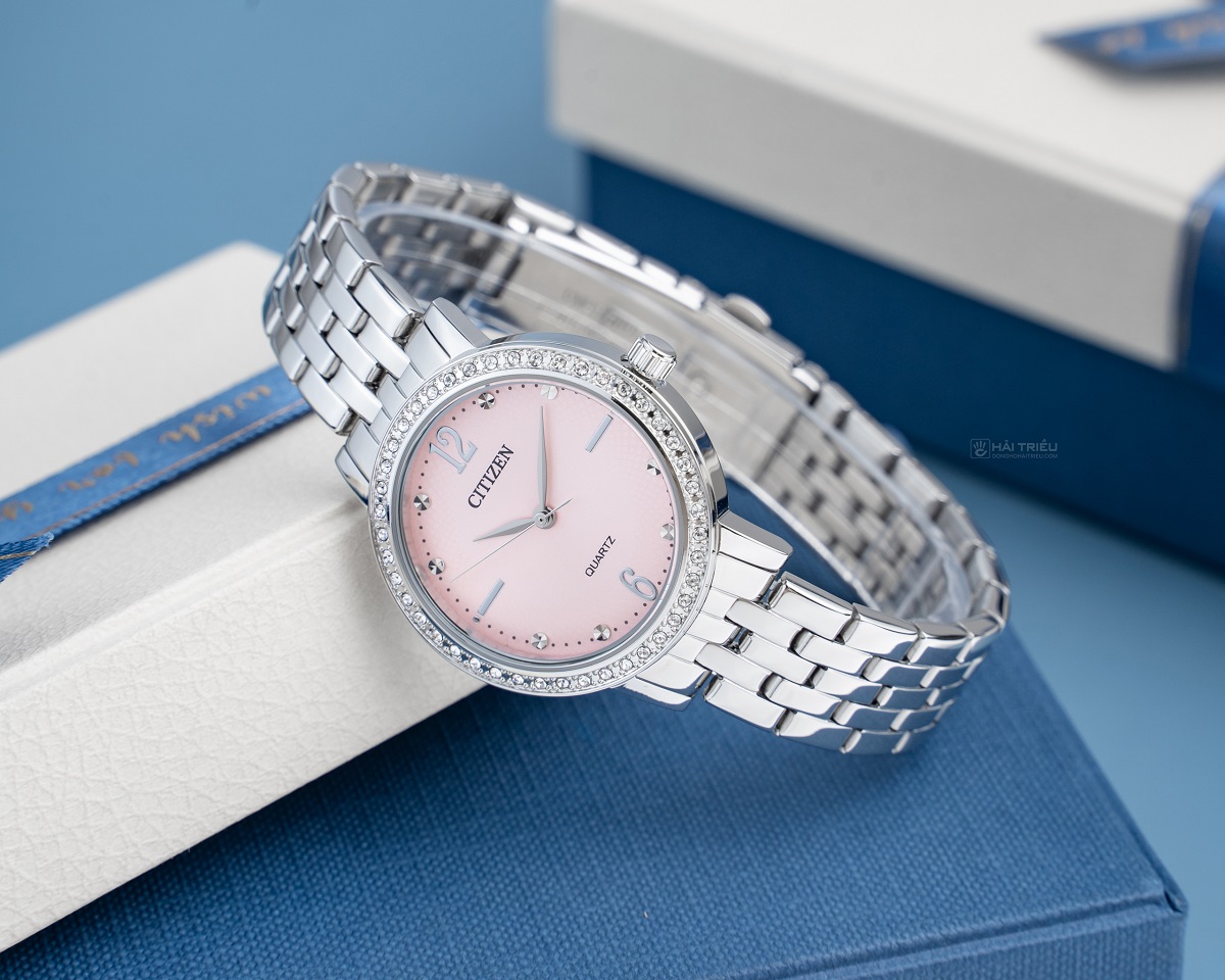 đồng hồ nữ đính đá dây kim loại cho nữ Citizen EL3100-55W