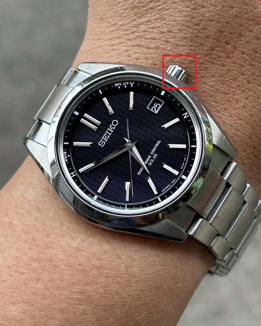 Cách chỉnh đồng hồ Seiko Radio Wave Control 1 núm điều chỉnh