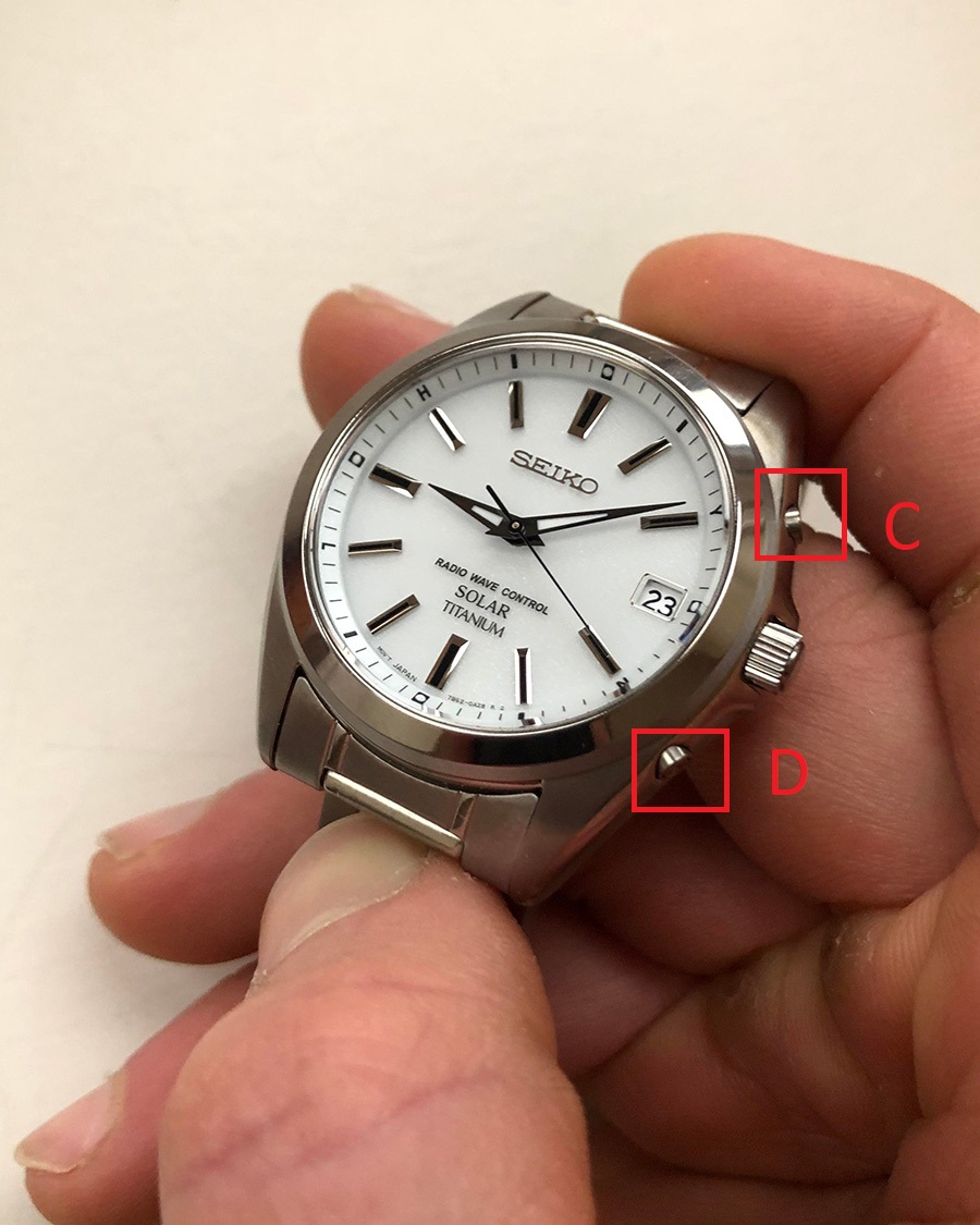 Cách chỉnh đồng hồ Seiko Radio Wave Cotntrol 2 nút bấm và 1 núm điều chỉnh