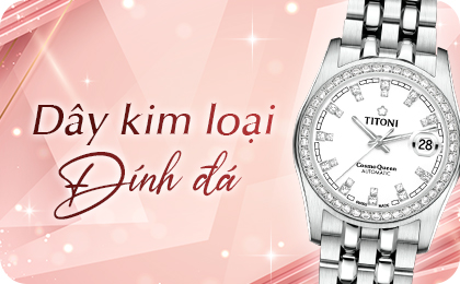 Đồng hồ nữ dây kim loại đính đá chính hãng 100%