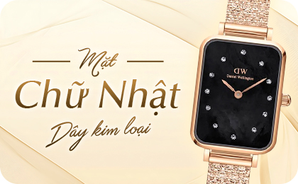 Đồng hồ nữ mặt chữ nhặt dây kim loại
