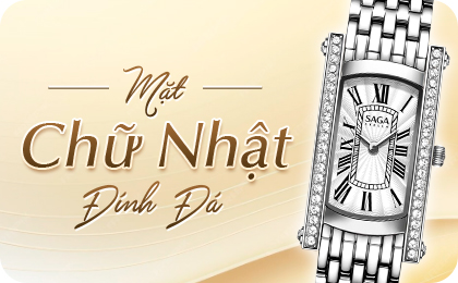Đồng hồ nữ mặt chữ nhật đính đá