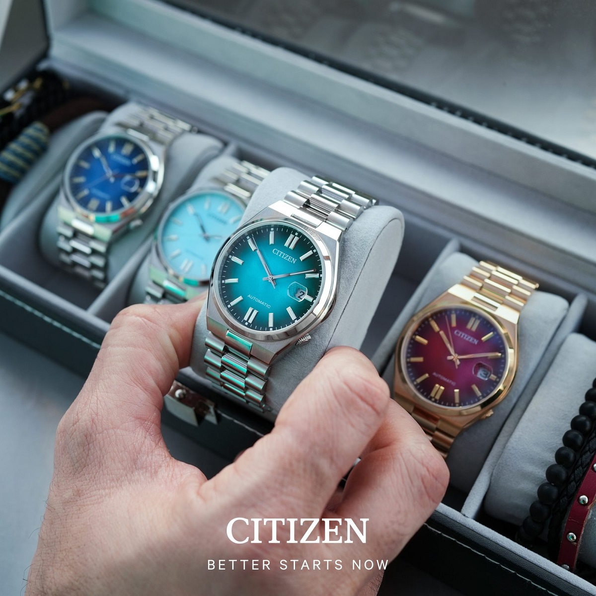 Citizen Tsuyosa máy cơ trữ cót từ 40 đến 60 giờ, thoải mái từ 2 đến 3 ngày.