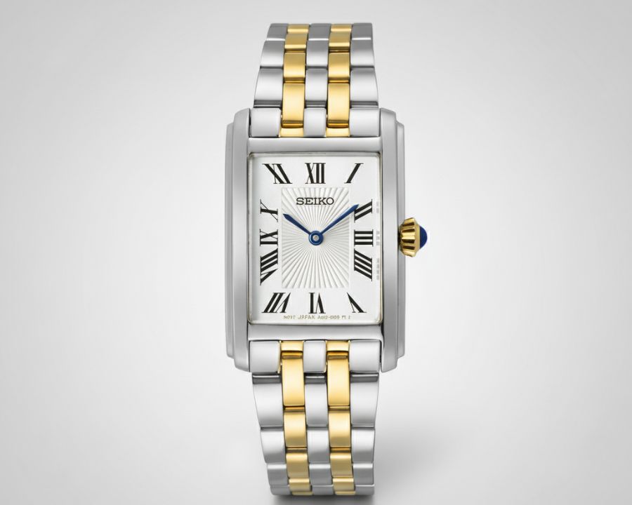 Model SWR087 dây Demi Two-tone vàng xen bạc, cùng mặt số La Mã cổ điển