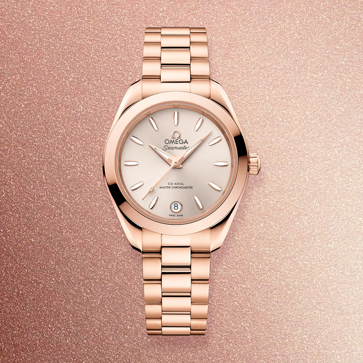 Omega sử dụng chất liệu Omega Sedna™ Gold độc quyền cho đồng hồ nữ vàng hồng của mình 
