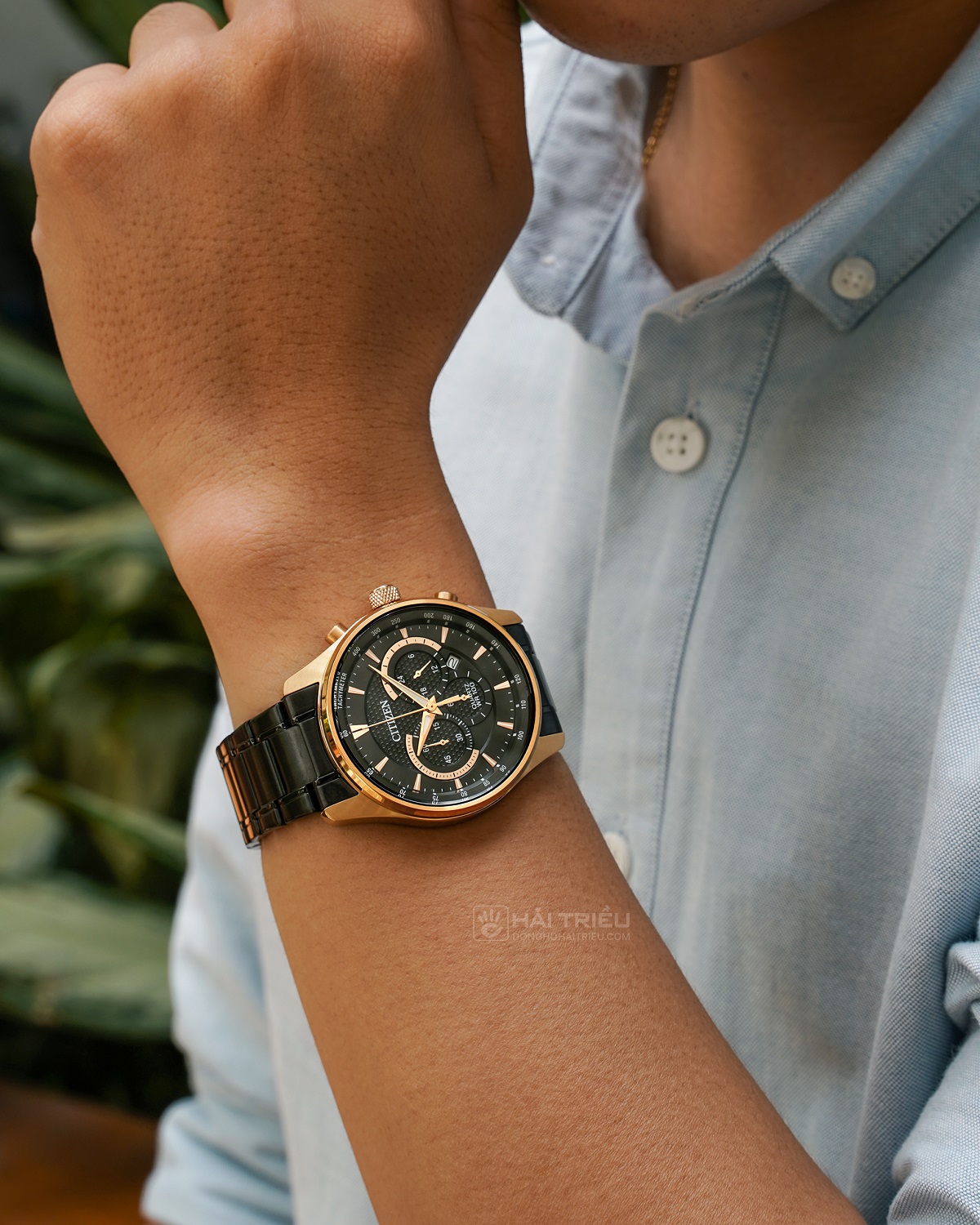 Citizen nam mạ vàng với chức năng Chronograph cho phái mạnh yêu thích thể thao