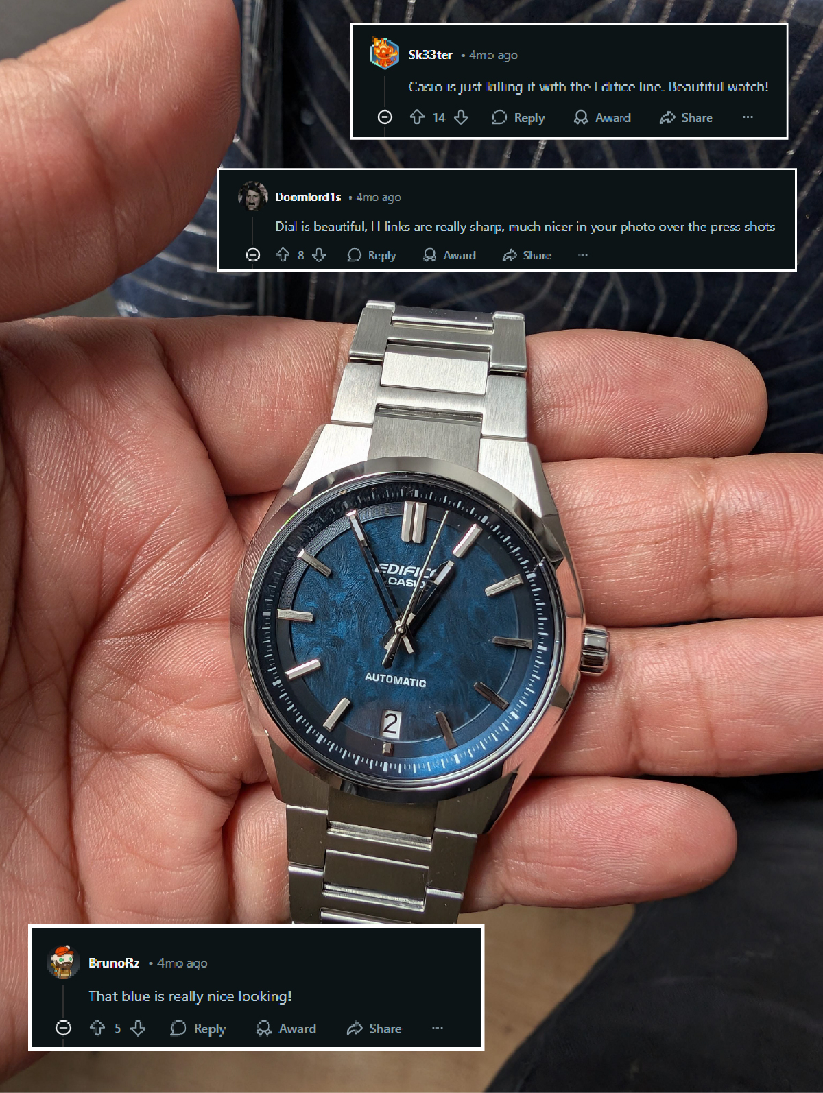 Đánh giá tích cực của cộng đồng dành cho mẫu Casio Automatic EFK-100D-2ADR