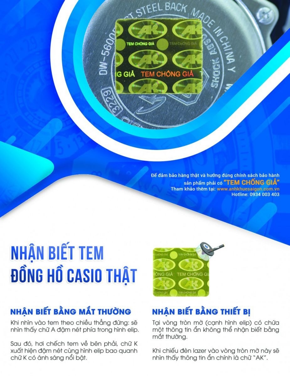 Cách check tem vàng Casio Anh Khuê trên đồng hồ Casio nữ